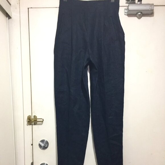 VINTAGE FINITY HIGH WAIST LINEN  PANTS SIZE 10 - Picture 1 of 8